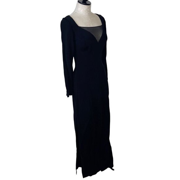 Tadashi Vintage Bodycon Dress Size Small Long Sleeves Side Slits Deadstock New - Picture 13 of 14